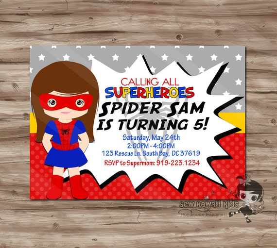 Spider Girl Invitations 5