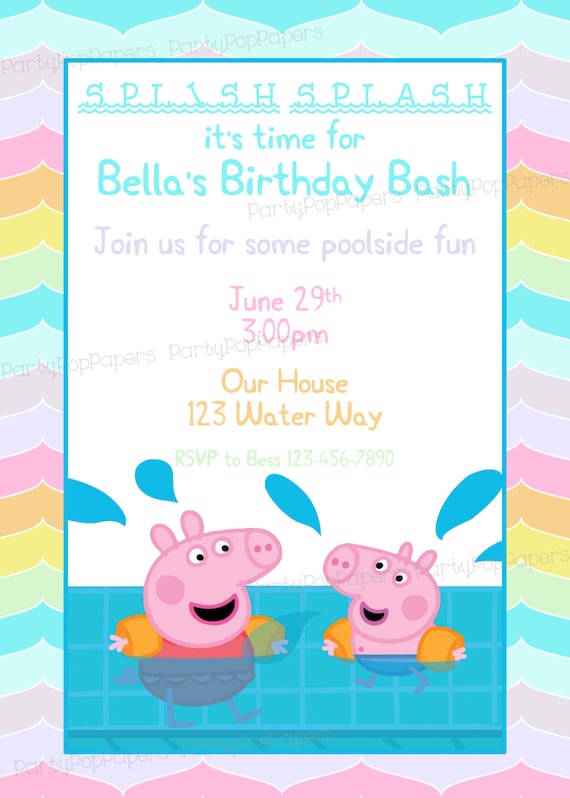 Free Peppa Pig Invitations To Print 3