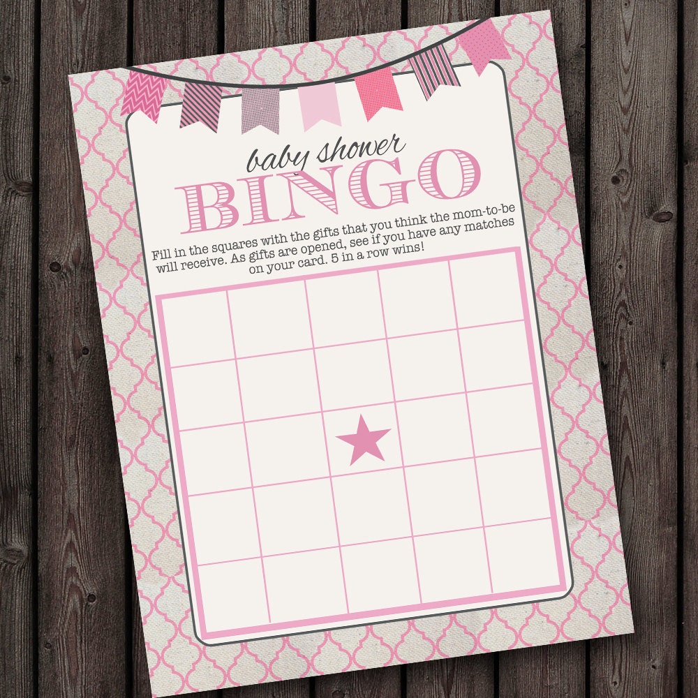 INSTANT DOWNLOAD gift BINGO Baby shower game 8x10 printable