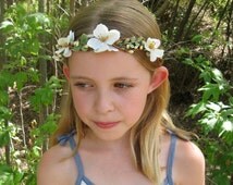 Branch Flower Princess flower girl wreath - ivory branch flower crown with soft green weeping fern - il_214x170.597313026_eu46