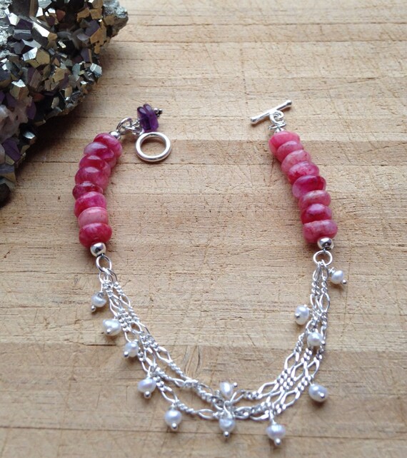 Items similar to Good luck and positive intention bracelet - Pink ...