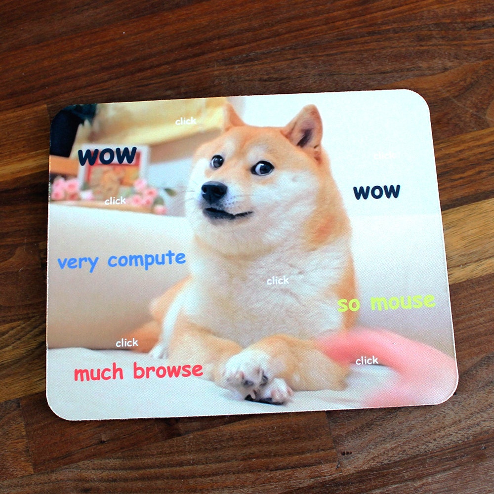 Doge wow funny desk mouse pad meme mouse pad comptuer by Memeskins