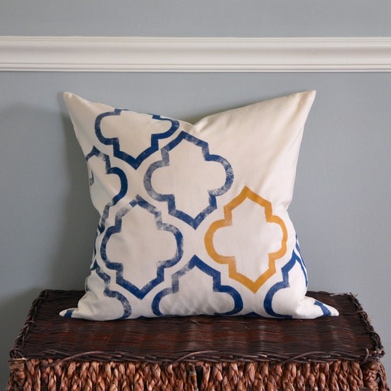 Items similar to Moroccan Trellis // Hand Painted Throw Pillow on Etsy