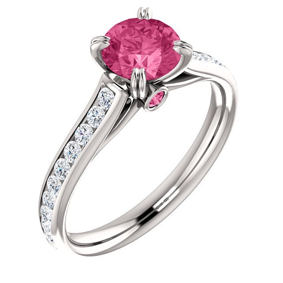 Pink Tourmaline Engagement ring 14k