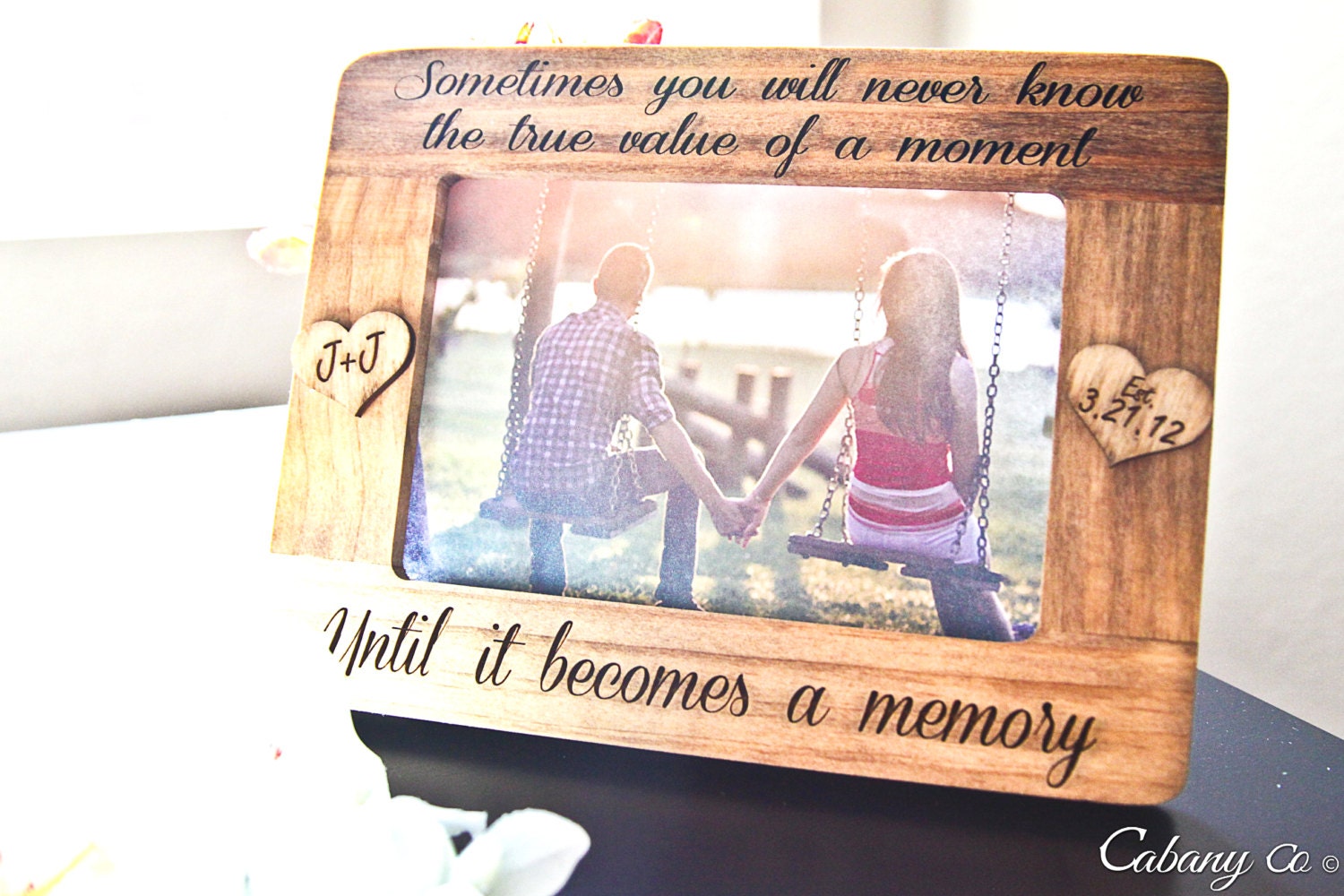 Personalized Picture Frame Engraved Frame for Couple by CabanyCo