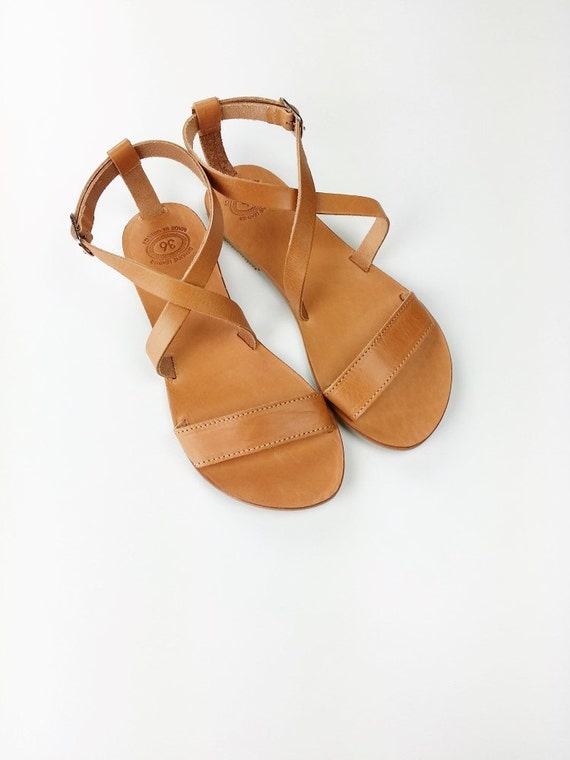 Open Toe Greek Leather Sandals - Women Handmade Greek Sandals