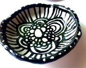 Geometric Print Ring Dish- Ring Bearer Pillow Alternative, Wedding Ring Holder, Engagement Ring Dish, Clay Trinket Dish, Art Deco Wedding