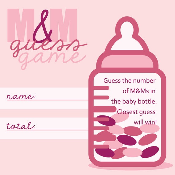 game borders shower baby Game Baby M&M BeasleyBlakeStudios Shower Etsy on by Girl PRINTABLE