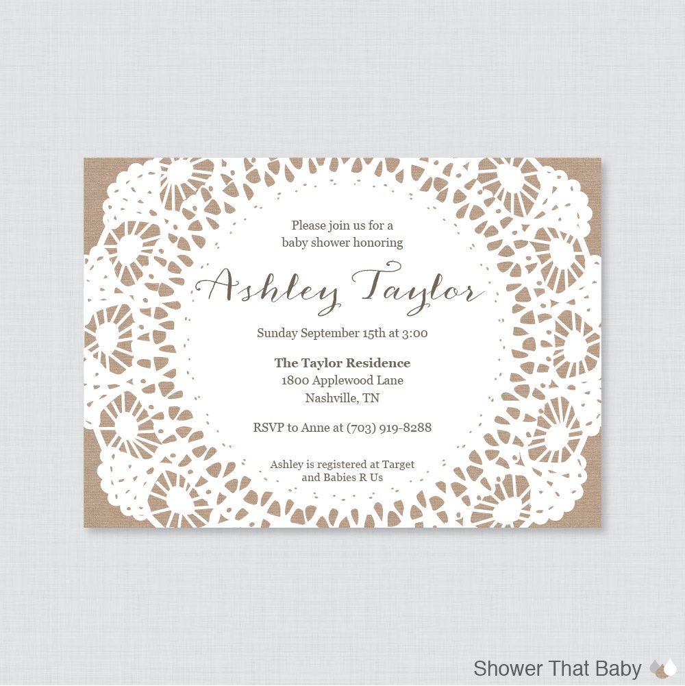 Lace Baby Shower Invitations 5