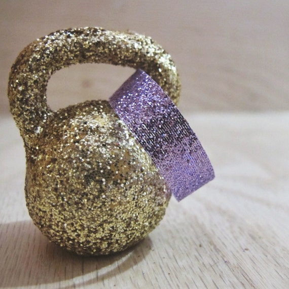 Gold Glitter Kettlebell Ornament