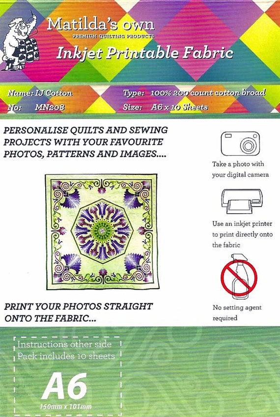 Matilda's Own Inkjet Printable Fabric Sheets 10 sheets