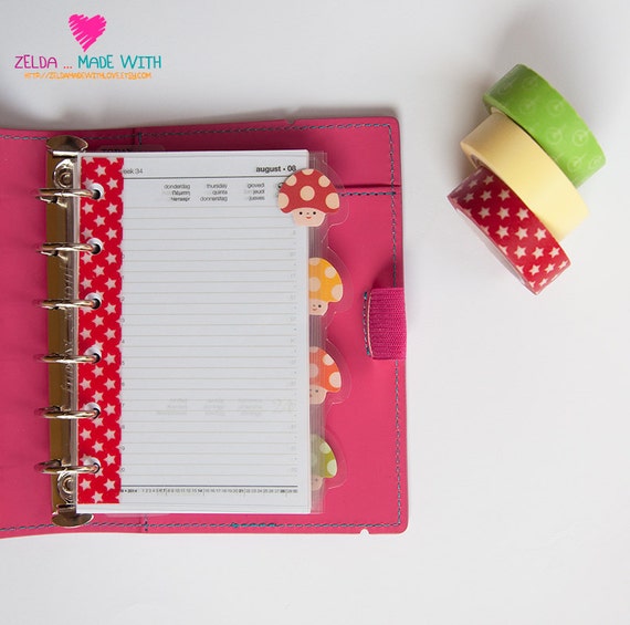Pocket Filofax 4 Clear Dividers Top Tabs by ZeldaMadeWithLove