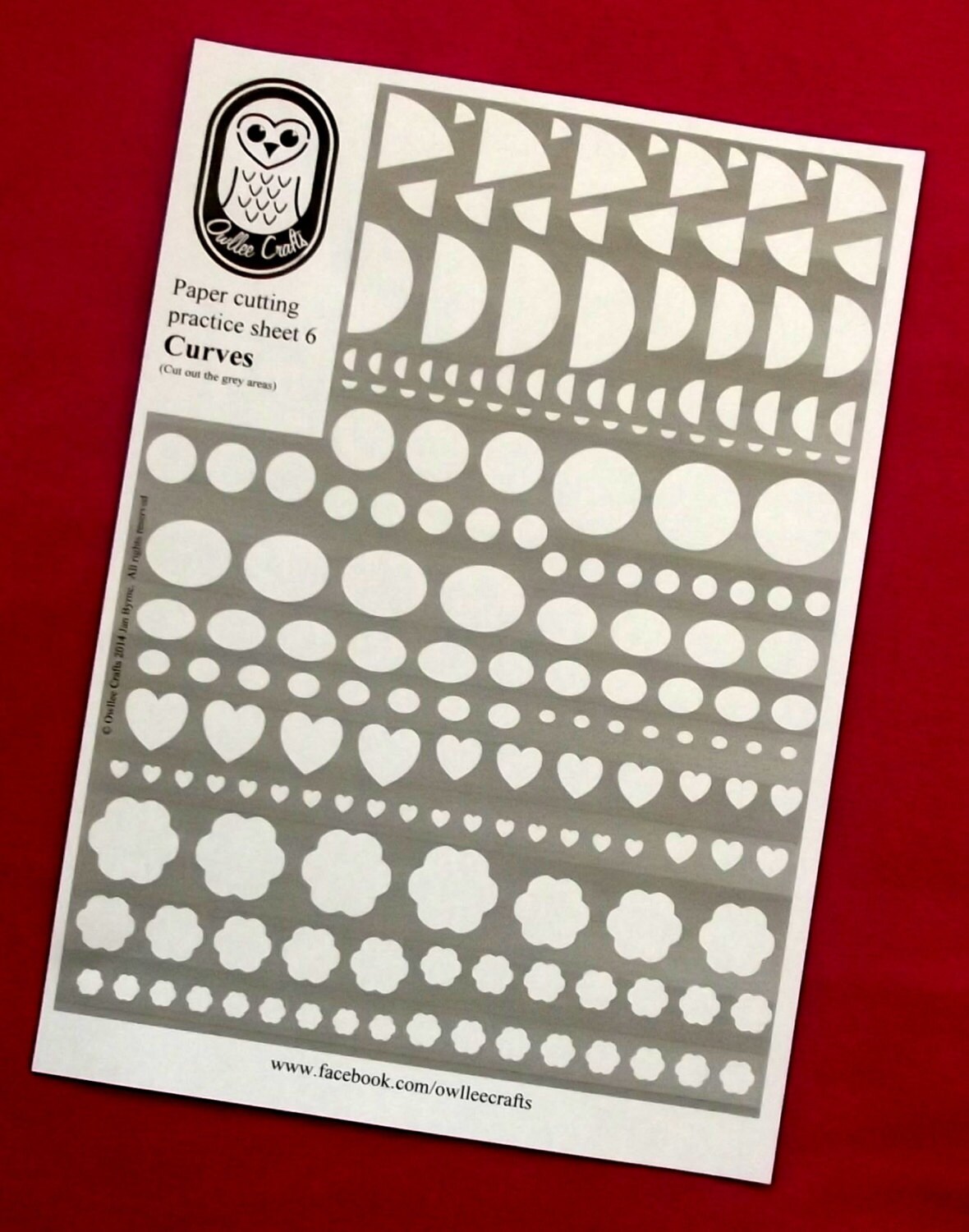 Paper cutting practice sheet 6. Curves. A digital by OwlleeCrafts