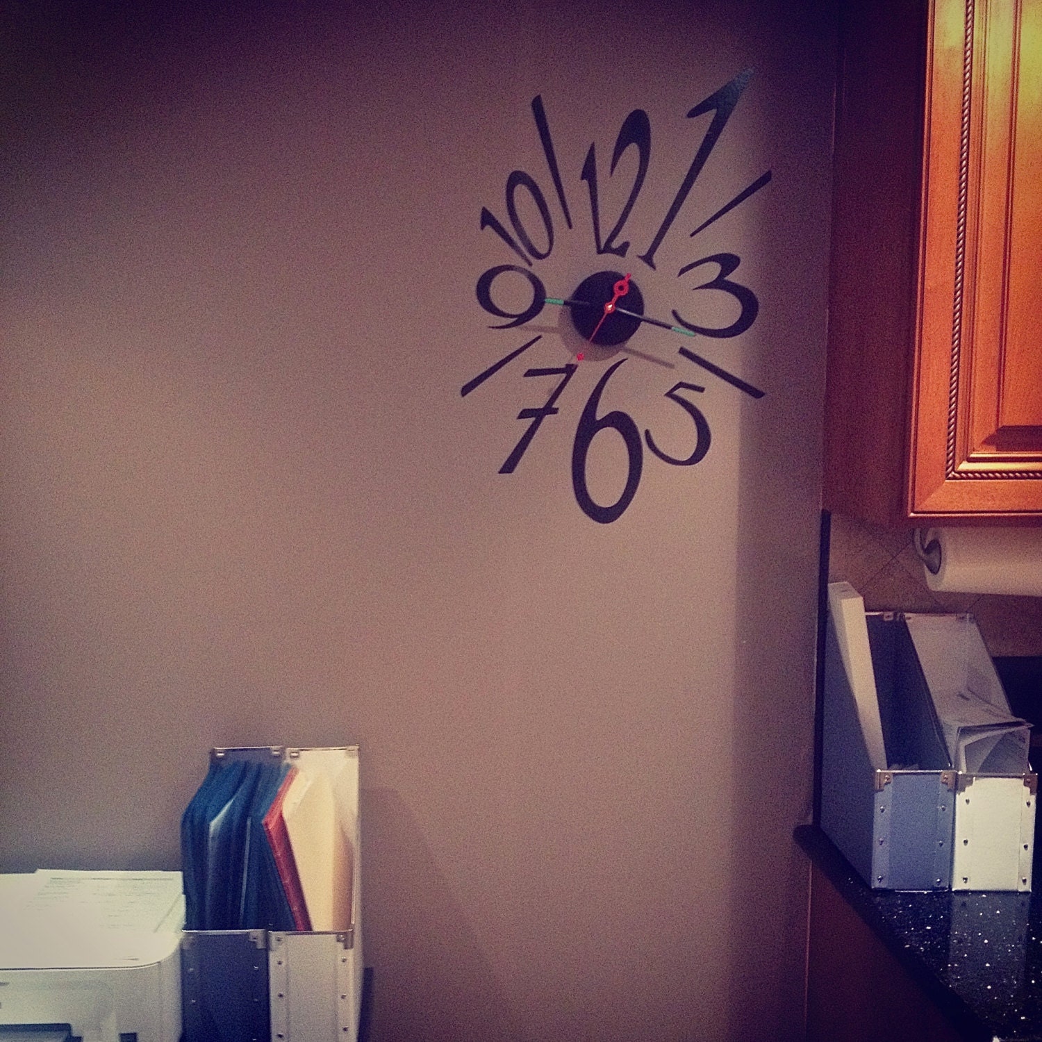 Modern wall clock Clock wall decal Large clock wall decal