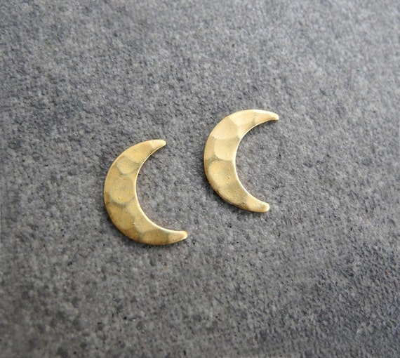 Moon Earring Studs,Crescent Moon Post Earrings,Tiny Earring Studs,Gold ...