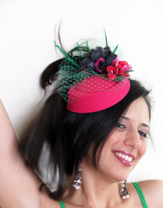 raspberry fascinators weddings