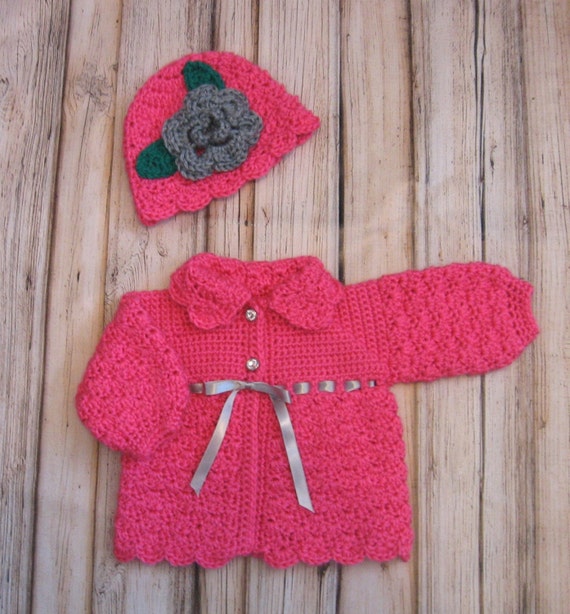 baby girl sweater and hat sets