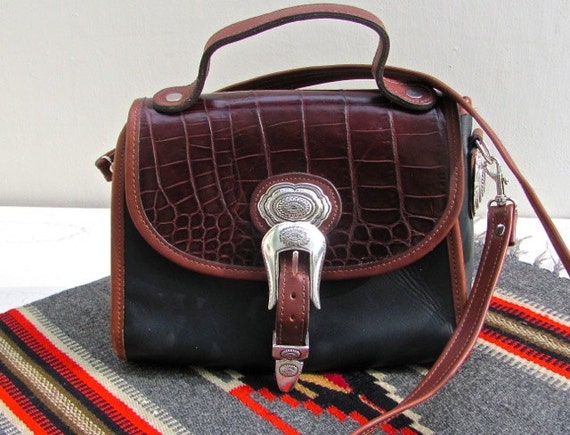 Vintage Leather Handbag Purse, Shoulder Bag, Southwest Handbag, Silver ...
