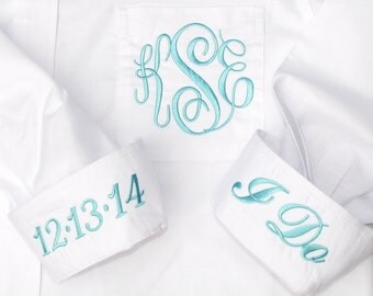 Bride's Shirt for wedding day - coordinates with blue wedding theme