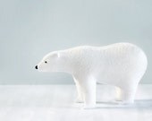 Polar Bear soft sculpture / Polar Bear art / Polar Bear Totem / Bear Sculpture
