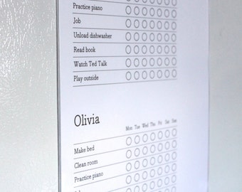 Magnetic Chore Chart cover - it's a magnetic dry erase cover for chore charts or other lists!
