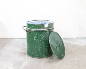 English Blue and White Staffordshire Portable Commode in Working Condition with Counterweighted Flush Valve