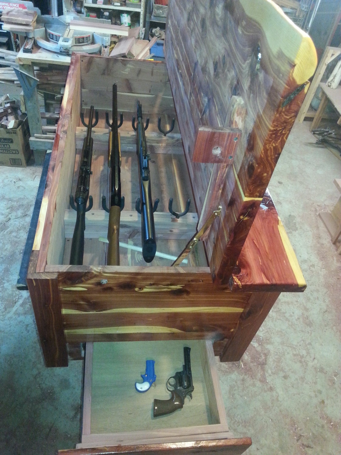 Cedar Gun Chest with Hidden Closures by BarroneFarm on Etsy