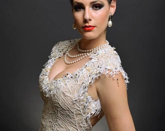 Mobs Wife - Mother of the Bride Dress, Open Back Cream dress, Romantic dress, formal dress, Cocktail dress, Evening gown, Sleeveless dress