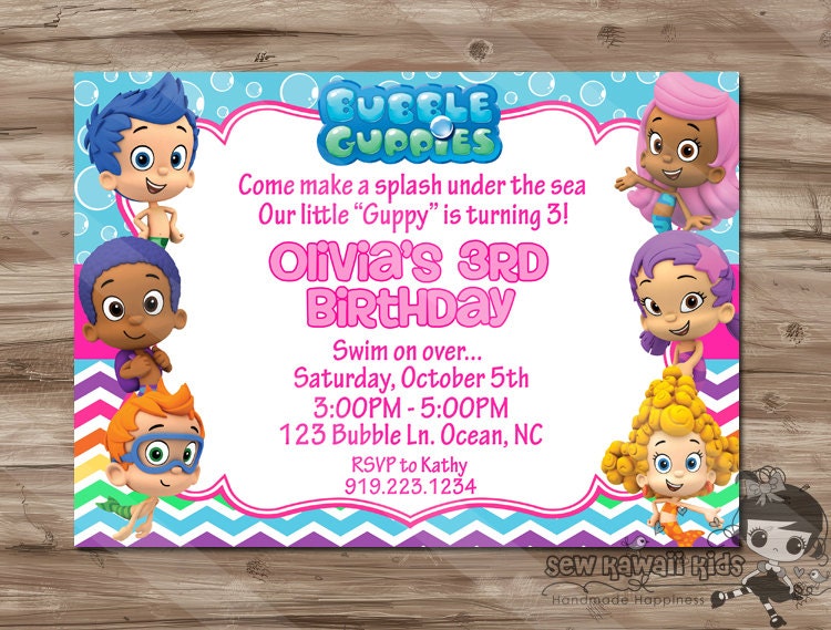 Free Printable Bubble Guppies Invitations 8