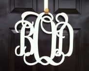 Painted Wooden Monogram, Monogram Wreath, Wedding Decor, Monogram, Wooden Monogram, Front Door, Wreath, Door Monogram
