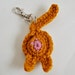 Orange Cat Butt Crocheted Ornament or Keychain