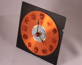 Laser etched tribute to Super Mario desk clock