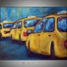 New York City Painting ORIGINAL Yellow TAXI Painting - Large Modern Pop Art Painting - 36x28 by BenWill