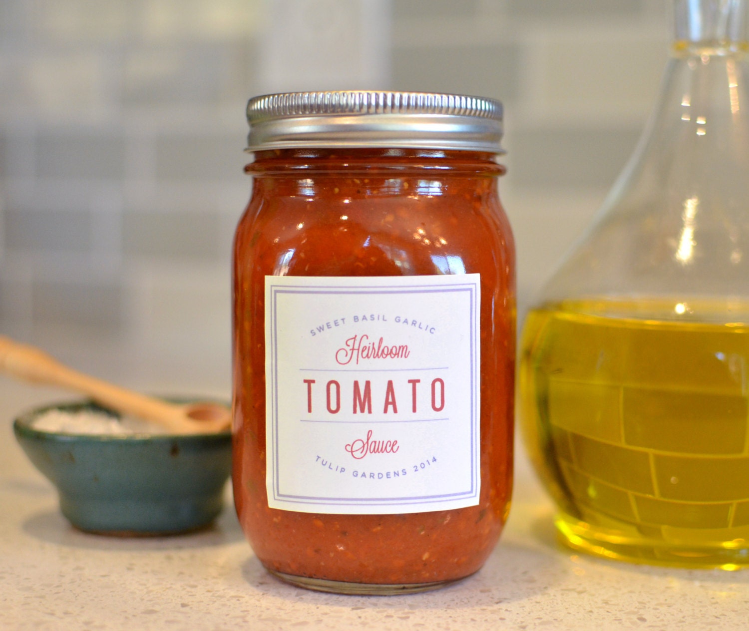 Tomato Pasta Sauce Label Square or Round Printable