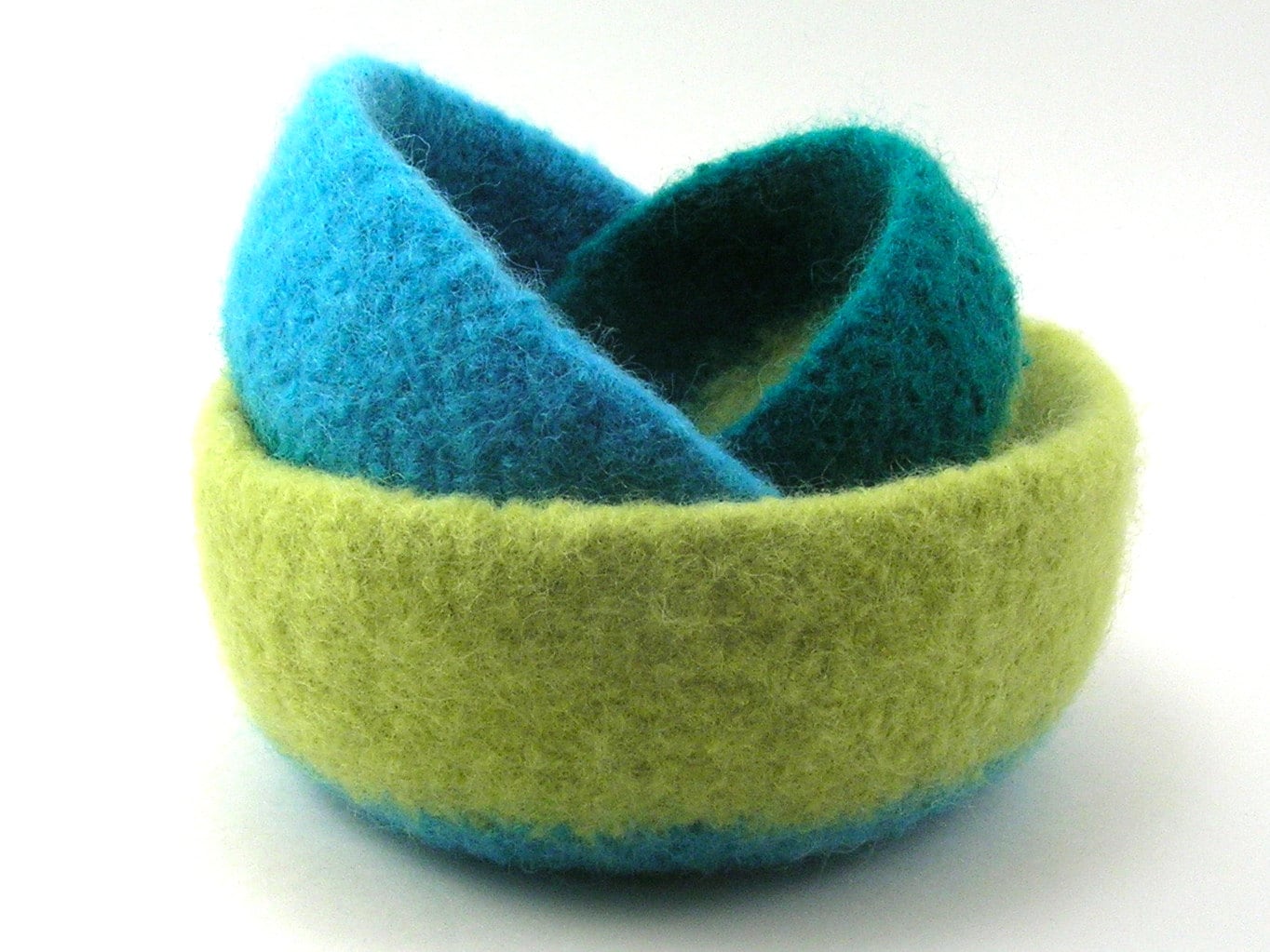 Wool felted nesting bowls wool bowl set by RuthAndHazel on Etsy