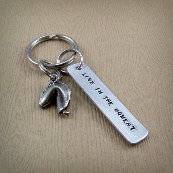 Fortune Cookie Keychain Live in the Moment by insanejellyfish