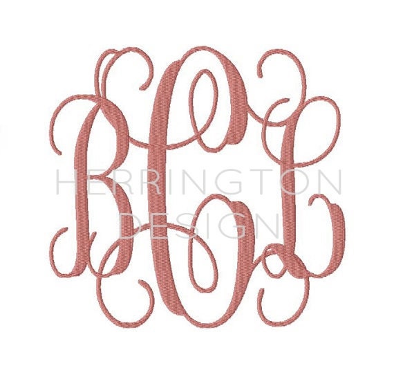 6 inch and 4 inch Interlocking Monogram Vine by HerringtonDesign