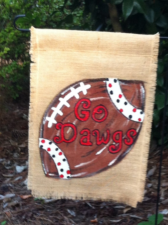 Bulldogs College Football Burlap Garden Flag Any Team