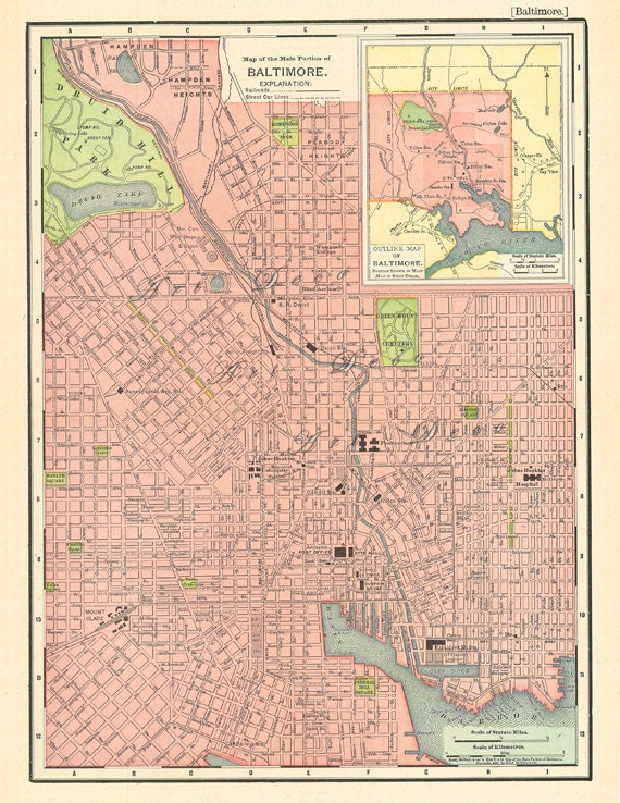 map of baltimore a printable jpg file in a high resolution