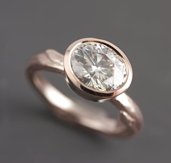  Rose  Gold  Engagement  Ring  Modern  Gold  Twig by SarahHoodJewelry