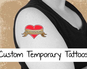 50 Custom Temporary Tattoos 2.5 Inch - Chicago Peoria Bloomington Illinois Fast Shipping