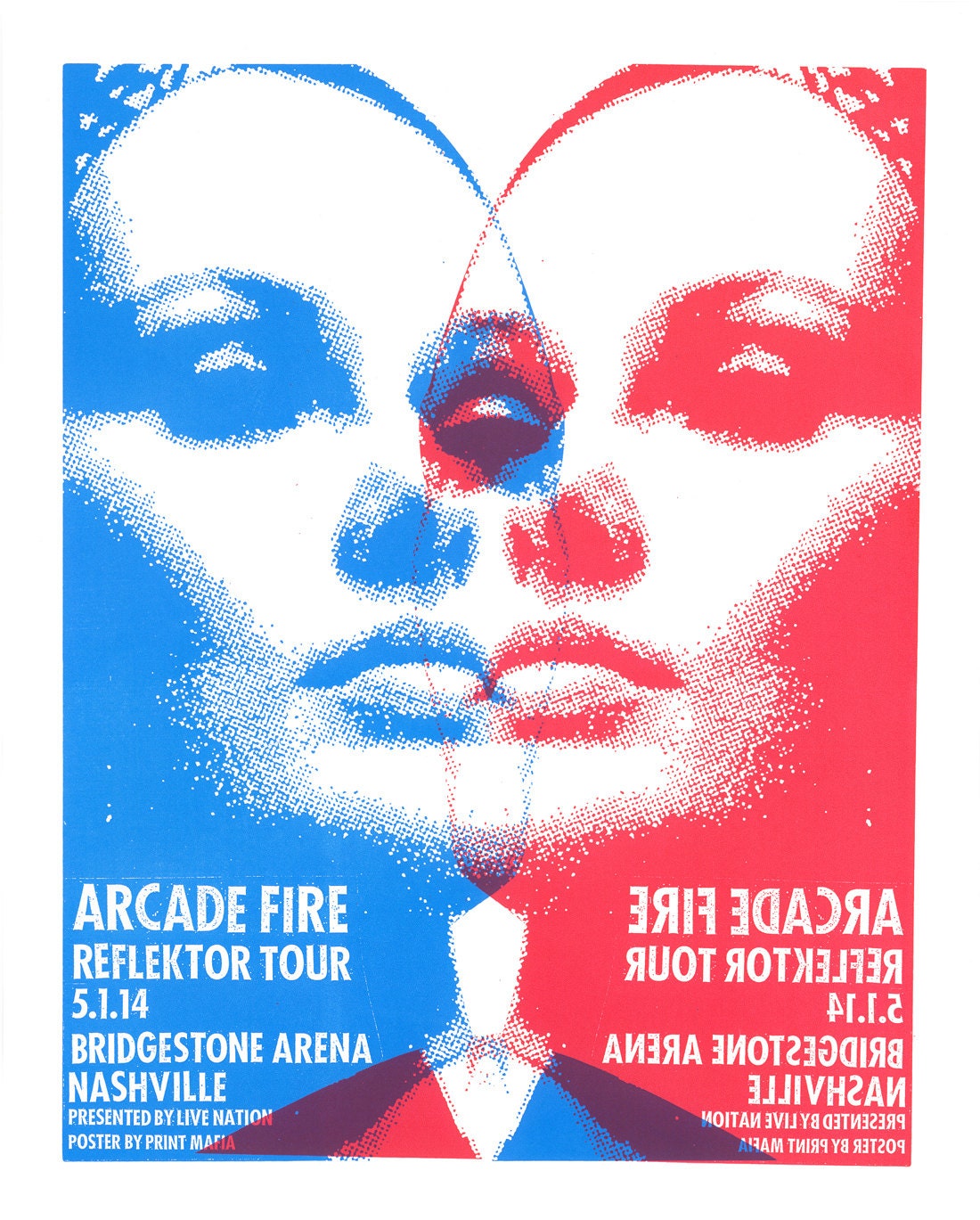 Arcade Fire Screen Print Concert Poster by by printmafiadesigns