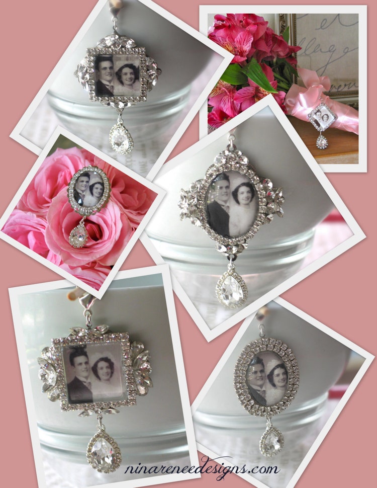 Memory Wedding Bouquet Photo Charm Bridal by NinaReneeDesigns