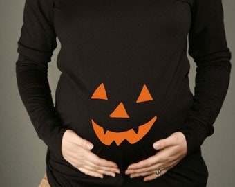Halloween Pumpkin Face Maternity Shirt