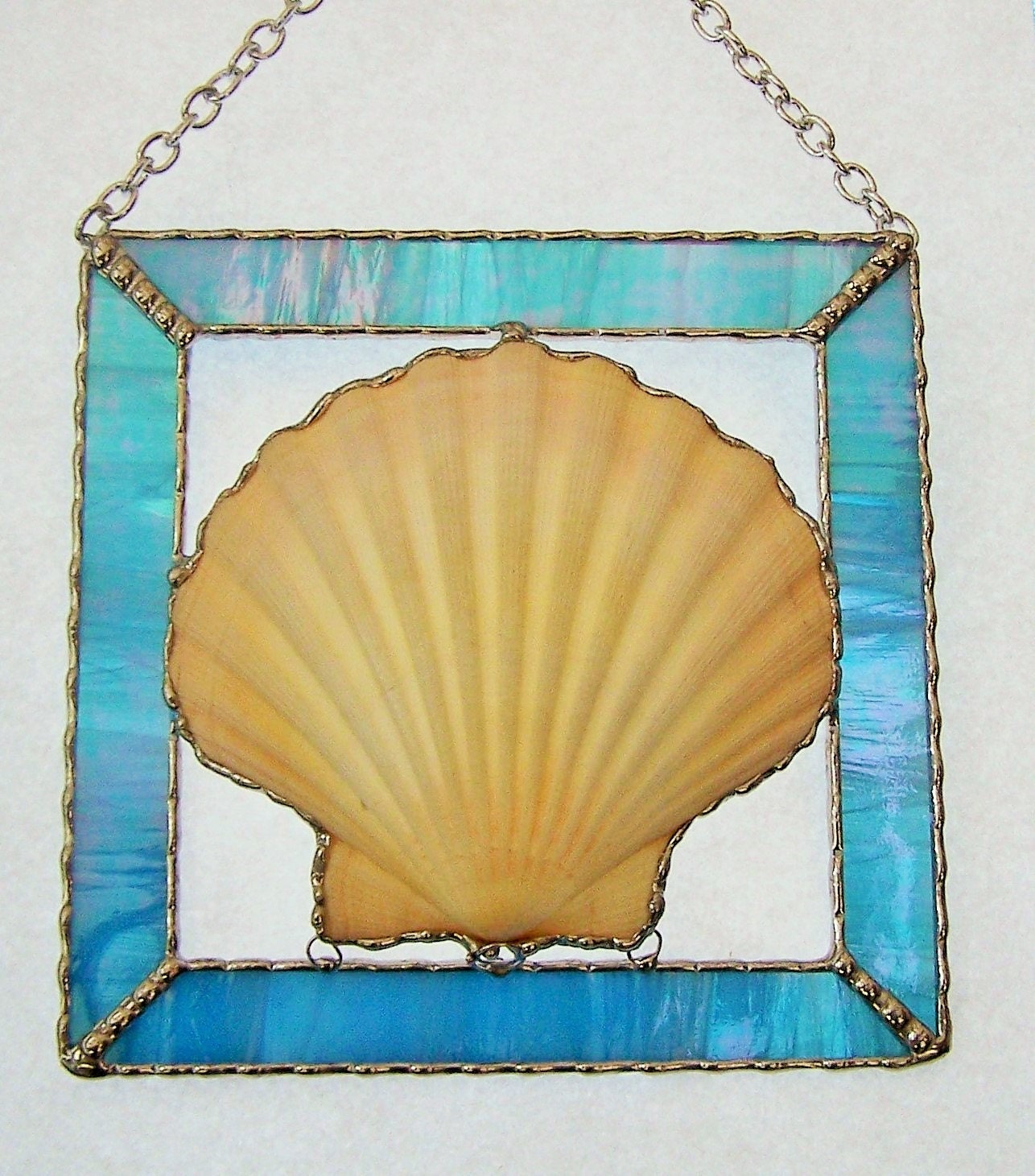 Stained Glass Seashell Panel Window