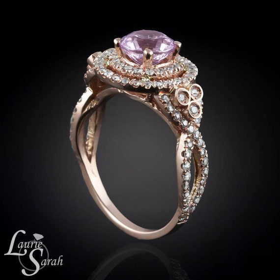 Pink Sapphire Engagement Ring Pink Sapphire by LaurieSarahDesigns