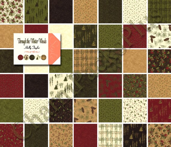 THROUGH the WINTER WOODS Moda Fabric Charm Pack by Holly