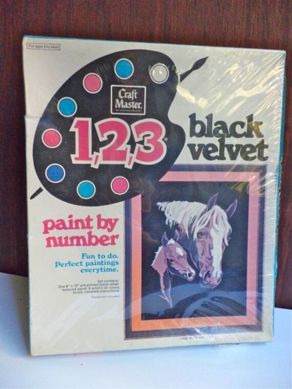 Vintage Black Velvet Paint By Number Kit