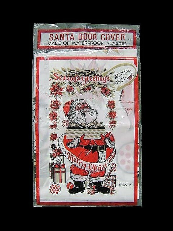 Vintage 60's Plastic Christmas Door Cover by FastEddiesRetroRags