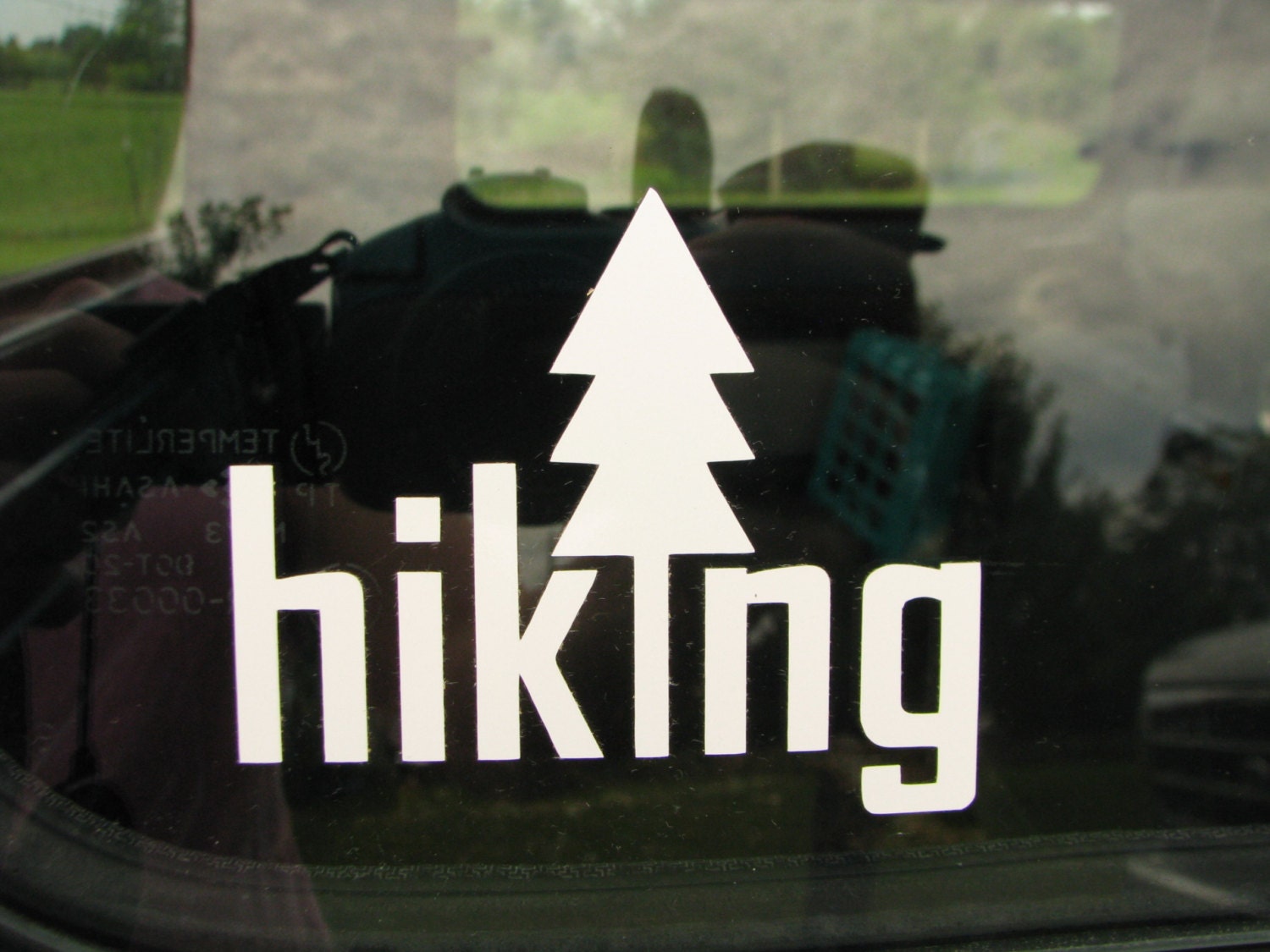 Hiking vinyl graphic car window decal. Hiking. Hike. Car